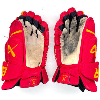 Bauer Vapor Hyperlite - Gants Pro Stock d'occasion (rouge/jaune)
